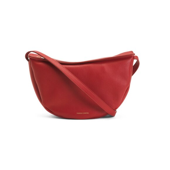 MANSUR GAVRIEL Red Made In Italy Leather Moon Sling Crossbody Bag - Picture 1 of 2